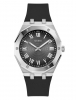 Guess Black Silicone Silver Tone Mens Watch GW0663G1