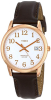 Timex Easy Reader Rose Gold-Tone Brown Leather Mens Watch T2P563