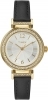 Timex Trend 31mm Black Leather Gold-Tone Ladies Watch