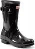Hunter Womens Original Short Gloss Rain Boots - Black - Size 10