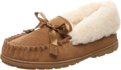 BEARPAW Womens Indio Sheepskin Fur Lined Slippers - Hickory - 6