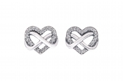 Pandora Sparkling Infinity Heart Stud Earrings