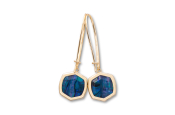 Kendra Scott-Davis Gold Metal Drop Earrings In Navy Abalone