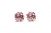 PANDORA Pink Sparkling Crown Stud Earrings