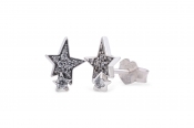 Pandora Sparkling Asymmetric Stars Stud Earrings