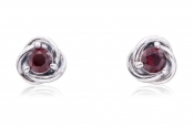 Pandora January Red Eternity Circle Stud Earrings