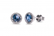 PANDORA Blue Round Sparkle Stud Earrings  - 296272C01