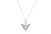 PANDORA Pave Heart and Angel Wings Necklace - 398505C01-45