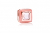 Pandora Reflexions square clip charm in Pandora Rose