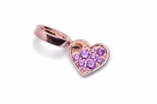 Pandora Royal Purple Pave Tilted Heart Dangle Charm