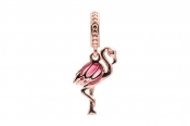 Pink Murano Glass Flamingo Dangle Charm