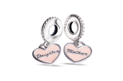 PANDORA Mother & Daughter Hearts Pendant Charm - 792072EN40