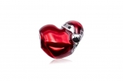 Pandora Metallic Red Christmas Heart Charm