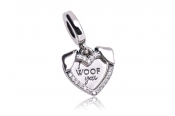 Pandora Heart & Dog Double Dangle Charm