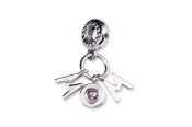 PANDORA Perfect Mom Dangle Charm - Soft Pink & Lilac Crystal - 797059NSP