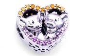 PANDORA Disney Sparkling Simba & Nala Heart Charm - 798044NPRMX