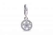 PANDORA Sparkling Snowflake Circle Dangle Charm