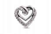 Pandora People Sparkling Entwined Hearts Charm - 799270C01
