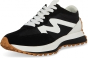 Steve Madden Campo Womens Lace-Up Sneaker - Black / White - 10