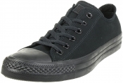 Converse Chuck Taylor All Star Mono Canvas Low Top Unisex Sneakers - Black - 5.5M/7.5W