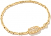 Kendra Scott Grayson Crystal Stretch Bracelet Gold White Crystal