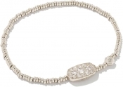 Kendra Scott Grayson Crystal Stretch Bracelet Rhodium White Crystal