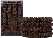 Slip Silk Skinny Scrunchies  - Elastic Scrunchies Set (Set Of 4) - Dark Brown