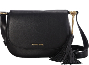 Michael Kors Elyse Large Leather Saddle Bag - Black - 30T6TE2M3L-001 - (Open Box)