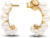 Pandora Treated Freshwater Cultured Pearls Open Hoop Earrings