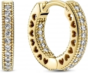 Pandora Pave Heart Hoop Earrings