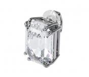 Swarovski Mesmera clip Earring Single - Octagon cut crystal - White - Rhodium Plated