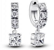 Pandora Timeless Pave Dangle Hoop Earrings