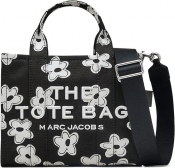 Marc Jacobs The Daisy Canvas Small Tote Bag - Black/White
