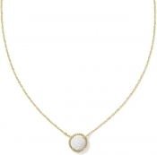 Kendra Scott Volleyball Short Pendant Necklace Gold White Mother Of Pearl