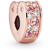 PANDORA Pink Pave Heart Clip Charm - 787020NPM