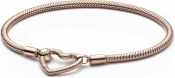 Pandora Moments Heart Closure Snake Chain Bracelet
