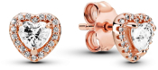 Pandora Sparkling Elevated Heart Stud Earrings