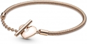 Pandora Moments Heart T-Bar Snake Chain Bracelet